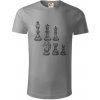 Šachové figúrky kreslené - Tričko z organickej bavlny - 2XL ( Starostrieborná )