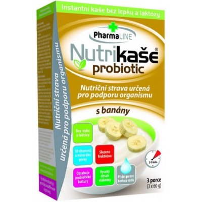 PHARMALINE Nutrikaša probiotic s banánmi 3x60 g