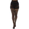 pančuchy PAMELA MANN - Fishnet Opaque Stripe - Black - PM1092