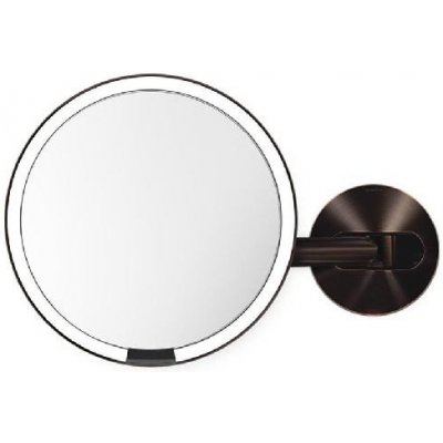 Simplehuman Kozmetické zrkadlo na stenu Sensor LED osvetlenie 5x sieťové  napájanie Tmavý bronz nerezová oceľ od 199,9 € - Heureka.sk