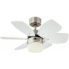 Stropný ventilátor FLORA ROYAL strieborný/biely - 76 cm | Malý ventilátor s lampou