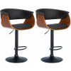 Design-Shop Barová stolička Vestal (SET 2ks) - koženka, drevo orech - Čierna