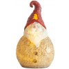 Postavička MagicHome Vianoce, Santa okrúhly malý, LED, polyresin, 19,5 cm