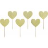 PartyDeco zapichovacie dekorácie na muffiny Zlaté srdiečka KPM22-019B tortis - PartyDeco - PartyDeco