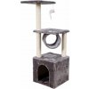 LEAN 13875 Škrabadlo pre mačky s domčekom a tunelom 30x30x107 cm, sivé