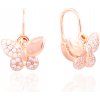 Olivie Strieborné náušničky pre bábätko MOTÝLIK ROSE 5173 Ag 925; ≤1,8 g.