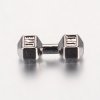 Kovová korálka činka, 1ks, gunmetal, 20x8x7mm (otvor 2mm)