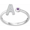 Eppi Diamantový prsteň s výberom písmen a drahokamu Zorion R42916