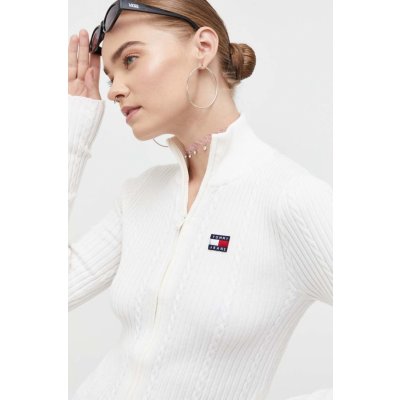 Tommy Jeans Kardigán dámsky tenký DW0DW16532 béžová