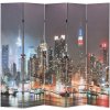 Skládací paraván 200 x 170 cm New York by Night Vícebarevný 245863