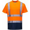 Portwest HI-VIS S378 Reflexné funkčné tričko HV oranžová/námorná modrá XXXL