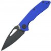 KUBEY Coeus Blackwashed Sandvik 14C28N Blade Blue G-10 Linerlock KU122Y