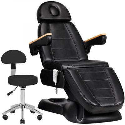 Sillon Elektrické kozmetické kreslo Lux 273B čierne + taburetka AM-304 čierna