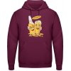 AWDis Hoodie Mikina - Pivný motív - Na zdravie - Purpurovočervená - S - Pánske