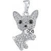 SILVEGO Strieborný prívesok pes Ben s čírym Brilliance Zirconia MW13765P
