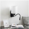 Brilagi - LED Nástenná lampa NUBILA 1xE27/25W/230V + LED/3W čierna/biela BG1558+BG1586 + záruka 3 roky zadarmo