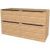 Mereo, Mereo Mailo, kúpeľňová skrinka 121 cm, čierne madlo, Multidecor, Orech Pacifik prírodný, MER-CN593SBOPP2