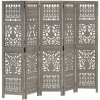 5-dielna paravánová stena VidaXL 285333, sivá, 165x200 cm