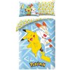 Halantex · Posteľné obliečky z mikrovlákna Pokémoni Pikachu, Scorbunny, Grookey a Sobble - 140 x 90 cm + 70 x 90 cm
