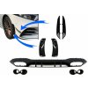 KITT Rear Diffuser with Front Side Vents and Flaps Side Fins suitable for Mercedes A-Class V177 Sedan (2018-up) Black Exhaust