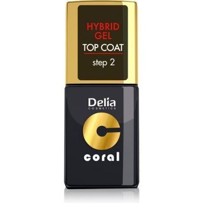 Delia Coral Nail Enamel Hybrid gel vrchný gél Top Coat 11 ml