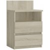 Topeshop M1 SONOMA MAT nightstand/bedside table 2 drawer(s) Oak