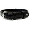 WAU DOG Lesklý kožený obojok čierny Obvod krku: 30-39cm, šírka: 20mm