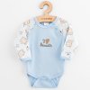 Dojčenské bavlnené body s dlhým rukávom New Baby Biscuits modrá 74 (6-9m)