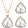 Vykladaný set náušnice a náhrdelník Gold - Crystal