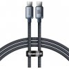 Baseus CAJY000601 Crystal Shine Series Datový Kabel USB-C - USB-C 100W 1,2m Black CAJY000601