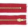 Pro Háčkování Kovový zip nedělitelný 16 cm, Ø 6 mm červený