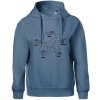 Kameň nožnice papier Spock - Oversized mikina dámská Moon - kratšia + širšia - XL ( Denim )