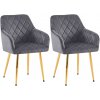Sada 2 jedálenských stoličiek Monett velvet G, tmavosivá