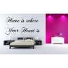 Nálepka na stenu nápis HOME IS WHERE YOUR HEART IS 80 x 160 cm
