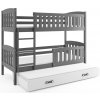 BMS Group Poschodová posteľ s prístelkou KUBO 3 190x90 | Grafitová - Biela