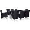 Záhradný jedálenský set 8+1 polyratan čierny Dekorhome