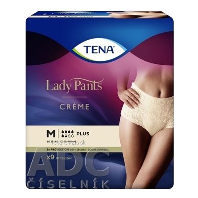 TENA Lady Pants Creme M dámske naťahovacie inkontinenčné nohavičky, krémové 9 ks