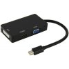 AppleKing redukcia / adaptér 3v1 Mini DisplayPort (Thunderolt) na HDMI / VGA / DVI pre MacBook - čierna - možnosť vrátiť tovar ZADARMO do 30tich dní