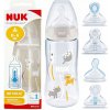 Fľaša NUK 300 ml s ukazovateľom teploty 0-6 mes. sivá