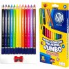 Farbičky trojhranné jumbo ceruzky Astra pre deti - 12 farieb + strúhadlo