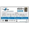 Zdroj Eurocase Eco+ 650W, 80PLUS BRONZE, 12cm ventilátor, bulk ECO650