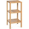 Regál, 3 políce, masív bambus, prírodný odtieň, nosnosť 9 kg - DR-011-5