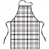 Textilomanie Kuchynská zástera CHECKS, bielo-čierna