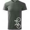 Bicykel na výšku - Klasické pánske tričko vyššej gramáže - M ( Tmavá bridlica (sivá so zeleným nádychom) )