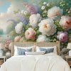 Samolepiaca tapeta pastelová kvetinová záhrada