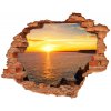 Samolepiaca diera múr 3D Sunset sea 90x70 cm