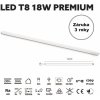 LED trubica T8 18W 6500K 120cm sklenená PREMIUM