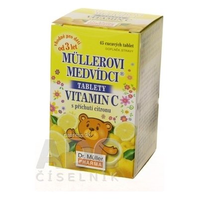 Dr. Müller Pharma s.r.o. MÜLLEROVE medvedíky - vitamín C tbl s príchuťou citrónu 1x45 ks 45 ks