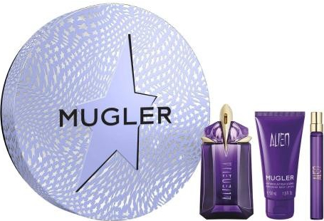 Thierry Mugler Alien EDP pre ženy 60 ml + EDP 10 ml miniatúra + telové mlieko 50 ml, darčeková sada pre ženy