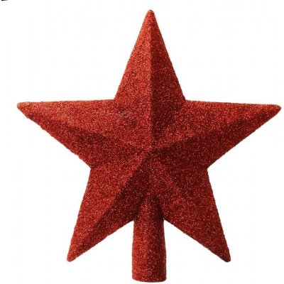 Vianočný špic hviezda glitter 20cm červená 8100581 - Dekorácia